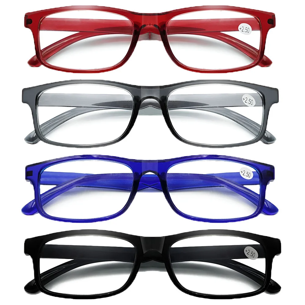4 Colors Unisex Reading Glasses Women Men TR90 Ultralight Round Frame Hyperopia Presbyopic Eyeglasses +1.0 +1.5 +4.0 2