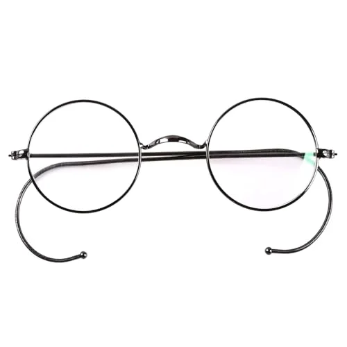 Agstum Retro Small Round Optical Rare Wire Rim Eyeglasses Frame (Gunmetal, 43)
