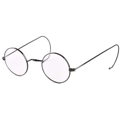 Agstum Retro Small Round Optical Rare Wire Rim Eyeglasses Frame (Gunmetal, 43) 2
