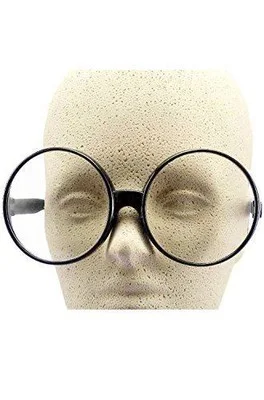 Big Round Eyeglasses - Black Frames - Costume Accessory - Adult Teen