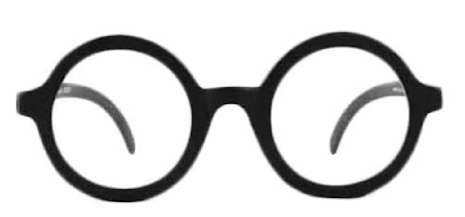 Black Frame Round Glasses Costume Accessory - NEW