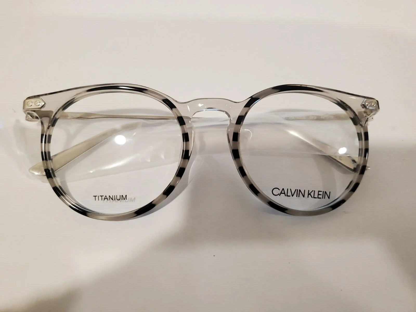 Calvin Klein CK18705 073 CRYSTAL SMOKE ROUND Eyeglasses 49-19-140MM NEW TITANIUM 4