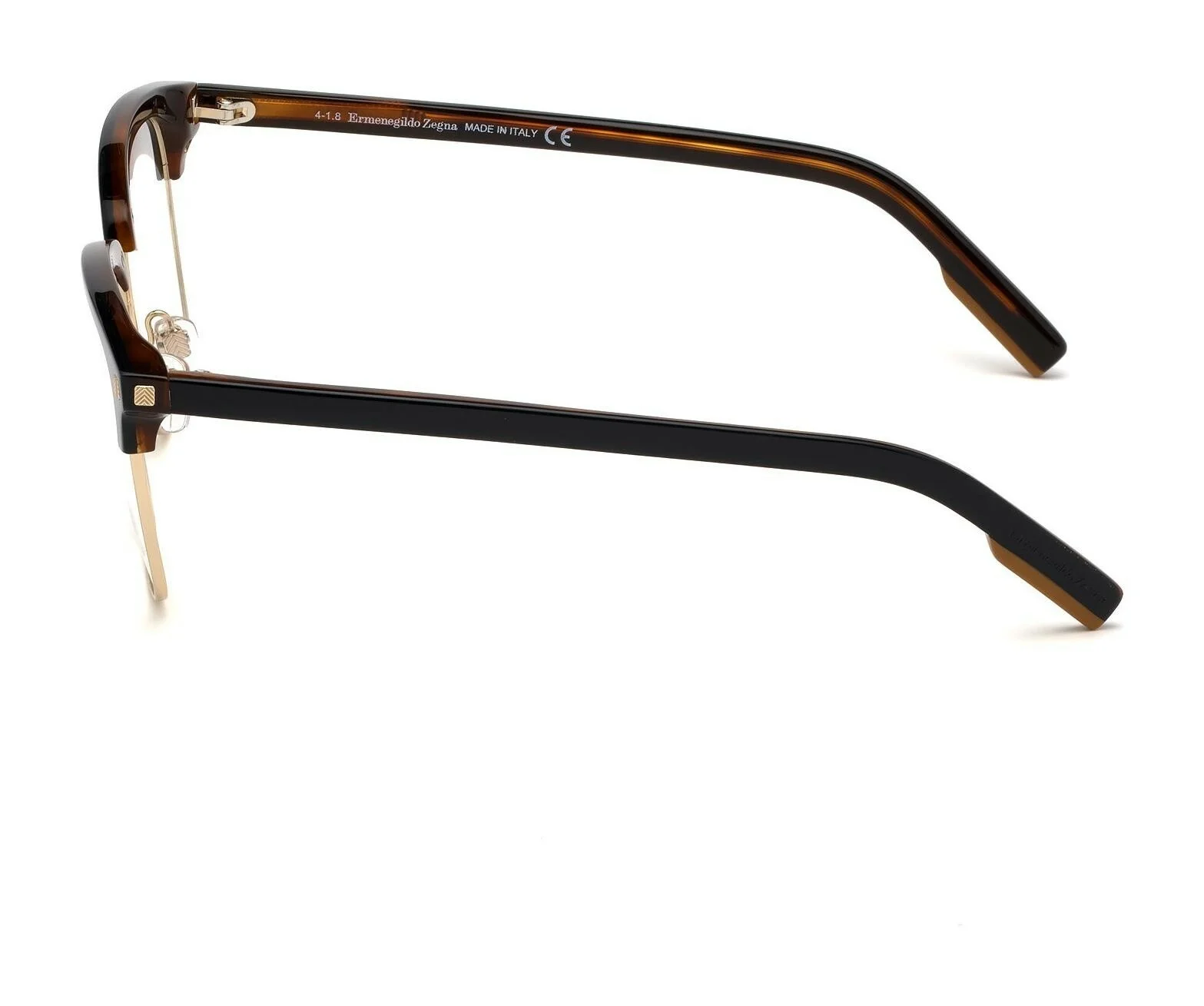 Ermenegildo Zegna EZ 5139 005 Black Gold Round Eyeglasses 52-18-145 EZ05139 2