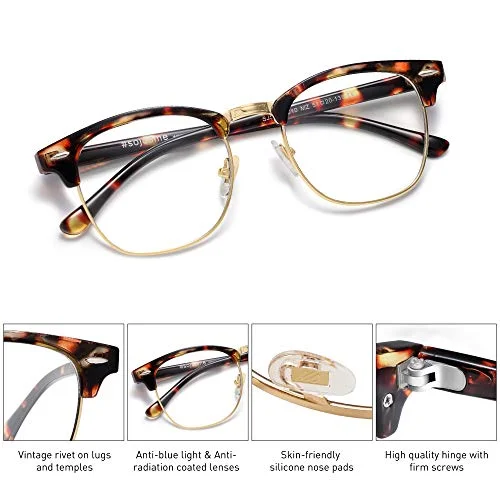 Gold & Wood Half-Rim Round Brown Wood Gold Eyeglasses 22287 3