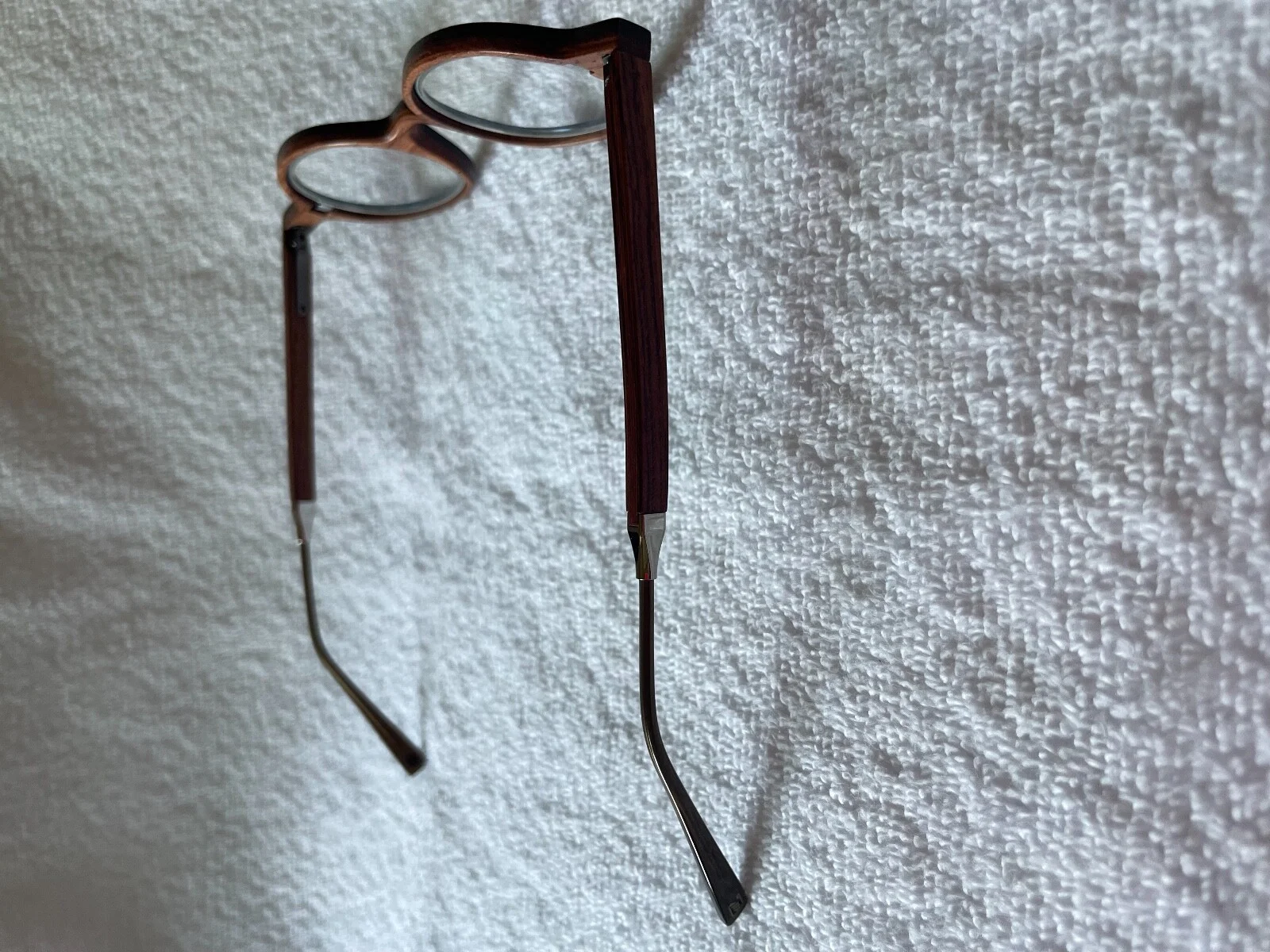 New Collector GOLD AND WOOD UNISEX ROUND EYEGLASSES 4