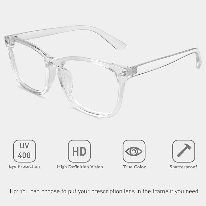 New Fashion Glasses Non Prescription Fake Glasses for Women Men Clear Lens . 4