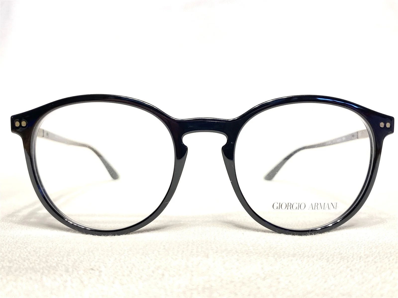NEW Giorgio Armani AR7121 5017 Mens Black Round Eyeglasses Frames 50/19~145