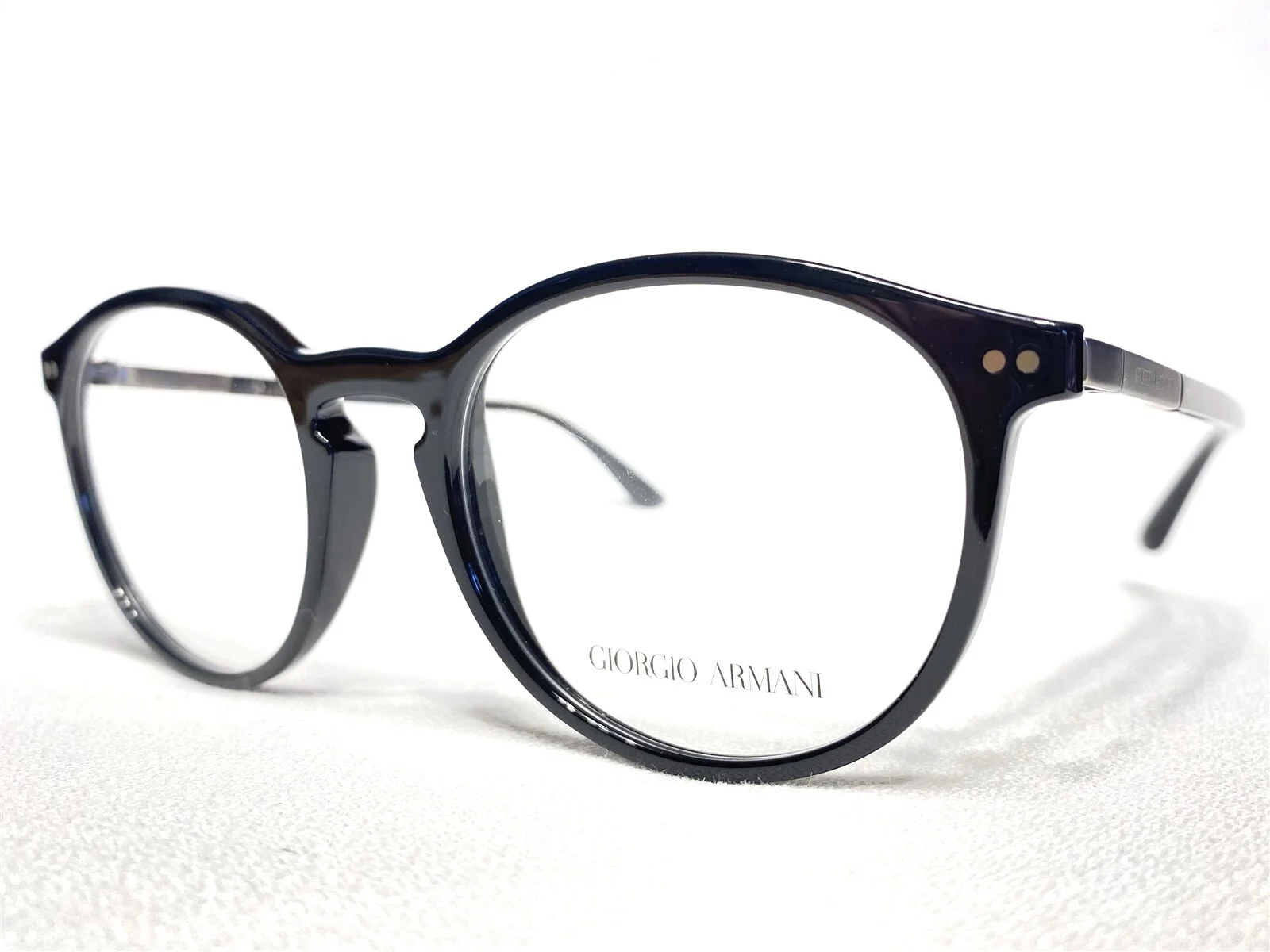 NEW Giorgio Armani AR7121 5017 Mens Black Round Eyeglasses Frames 50/19~145 2