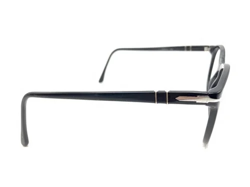 Persol Black Silver Round Eyeglasses Frames 48-21 145 Italy Designer Men Women 4
