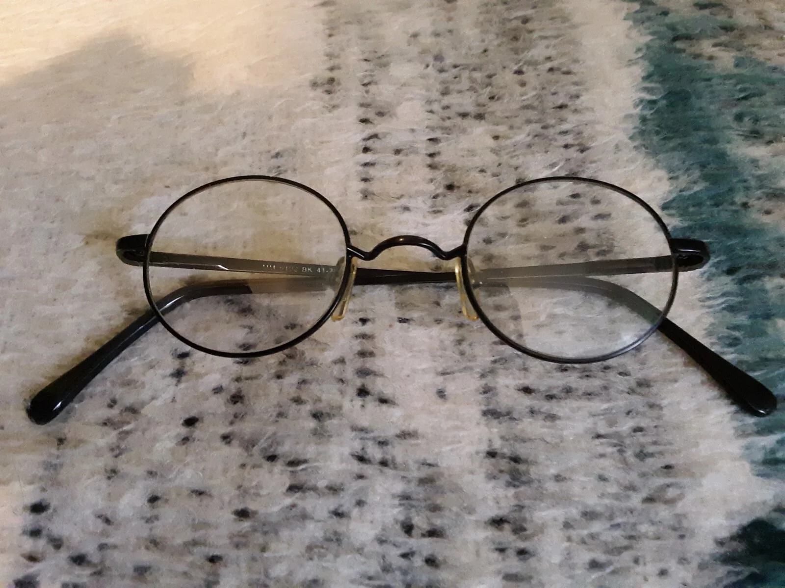 PRESCRIPTION ROUND EYEGLASSES (Used) Black Metal Frames John Denver LENNON SPECS 2