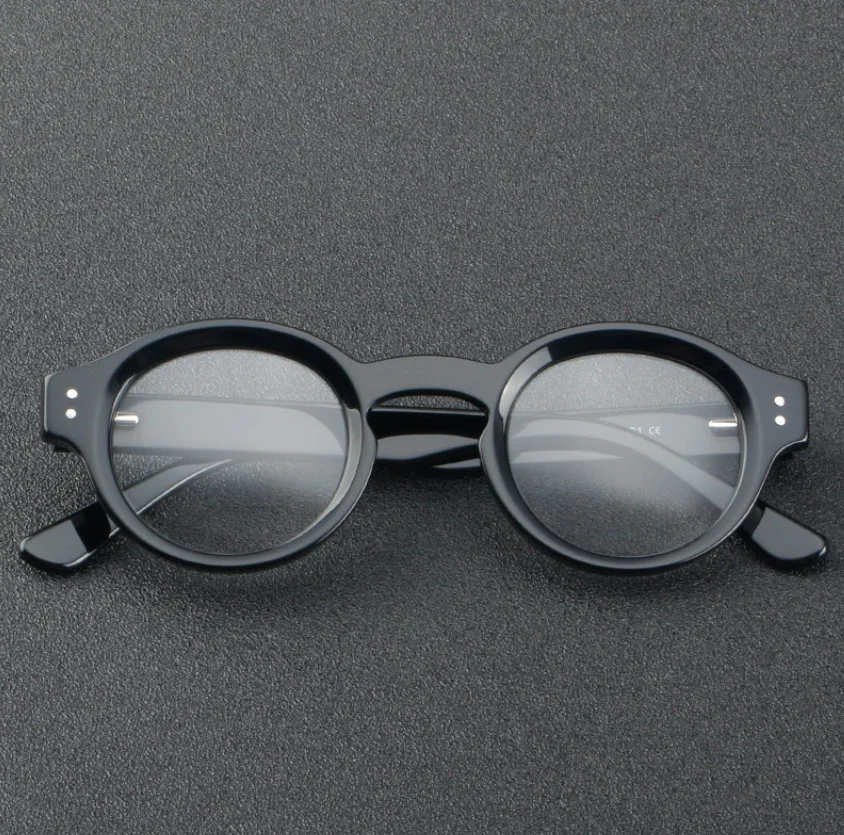 Round Acetate Frame Eyeglasses For Men Women Clear Lens Retro Glasses Frames New 2