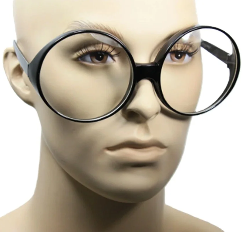 Round Circle Clear Lens Eye Glasses Gold Costume Moaning Myrtle Age 14+ Adult 4