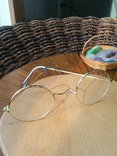 Round Frame Glasses Thin Gold Frame Fashion Costume Eyeglasses 2