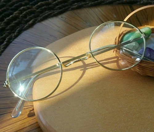 Round Frame Glasses Thin Gold Frame Fashion Costume Eyeglasses 3