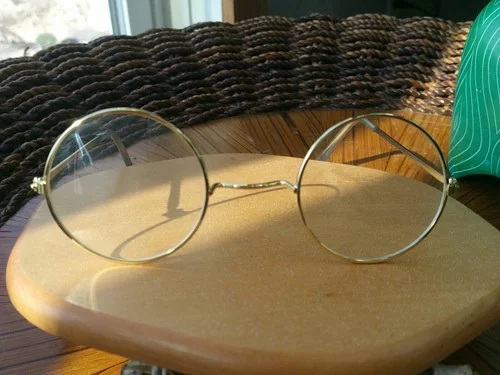Round Frame Glasses Thin Gold Frame Fashion Costume Eyeglasses 4