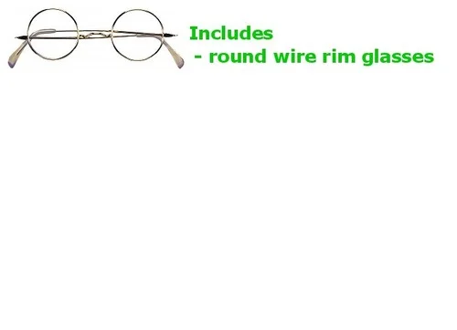 Round Wire Rim Glasses Santa Claus Ben Franklin Mark Twain Old Man Lady Costume 2