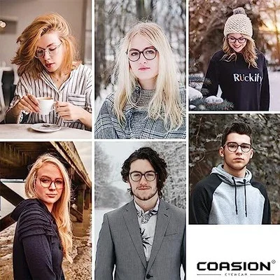 Vintage Round Clear Glasses Non-Prescription Eyeglasses Frames for Women Men 2