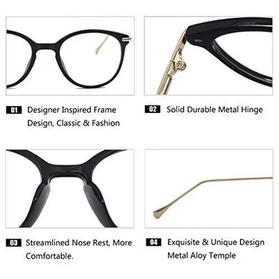 Vintage Round Clear Glasses Non-Prescription Eyeglasses Frames for Women Men 4