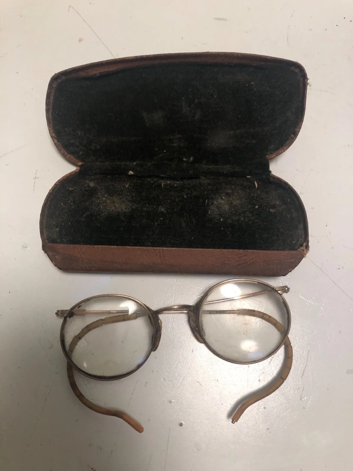 Vintage Round Eyeglasses With Case- Prescription