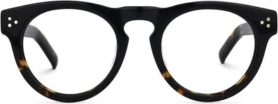 Zeelool Retro Boston Frame Round Eyeglasses Frame for Women and Men with Clear L